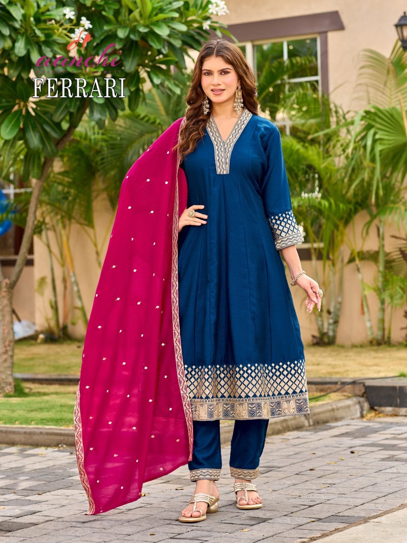 Ferrari By Aanchi Vichitra Silk Anarakali Set